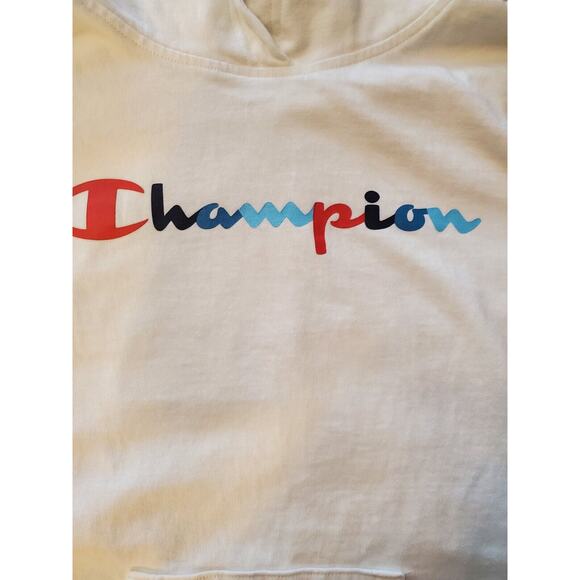 Champion lightweight Hoodie Womens Extra Small XS white Sweatshirt Hooded - Picture 3 of 9